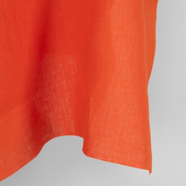 Tissu de lin uni orange – Image 3
