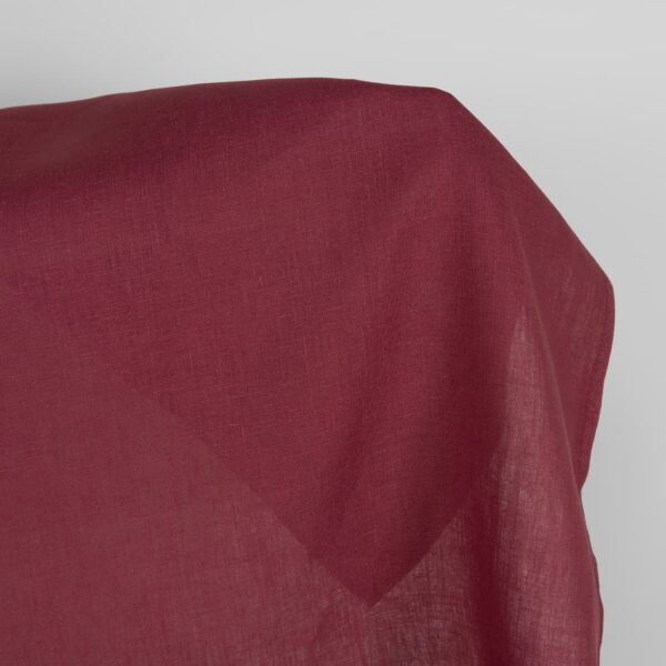 Tissu de lin de couleur rouge cerise foncé – Image 4