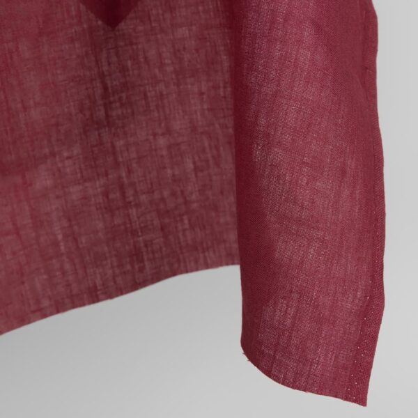 Tissu de lin de couleur rouge cerise foncé – Image 3