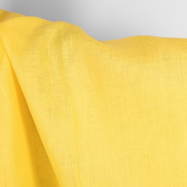 Tissu de lin uni de couleur jaune vif – Image 3