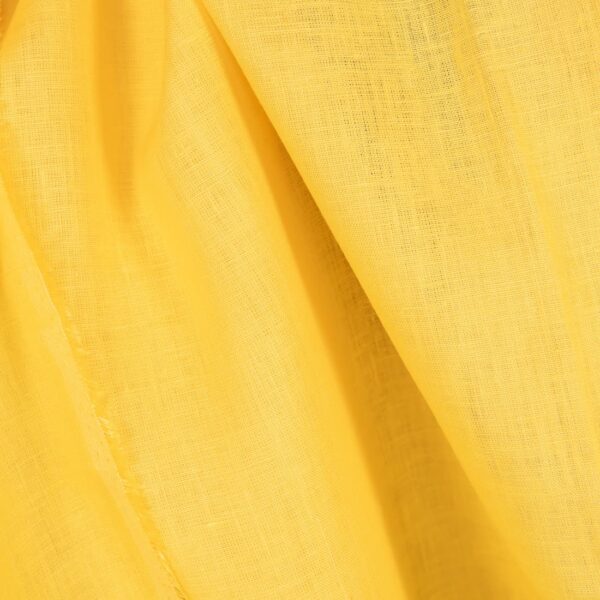 Tissu de lin uni de couleur jaune vif – Image 2