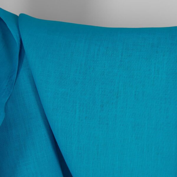Tissu de lin de couleur bleu vif – Image 3