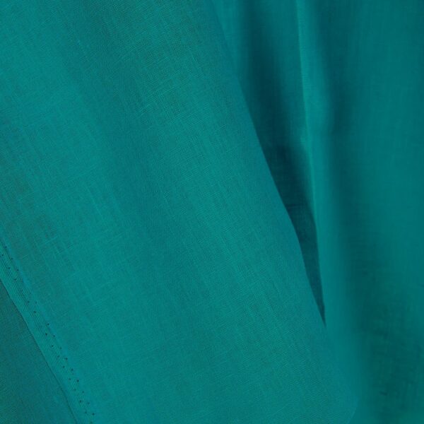 Tissu de lin de couleur bleu tuile – Image 2