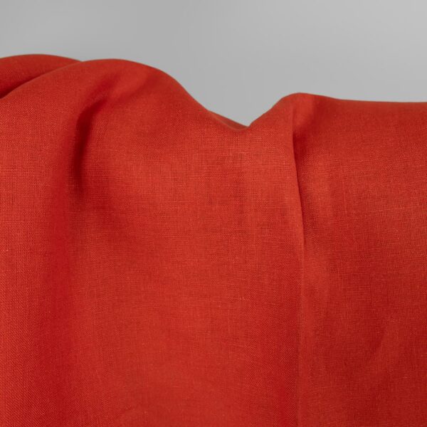 Tissu de lin rouge flamme – Image 2