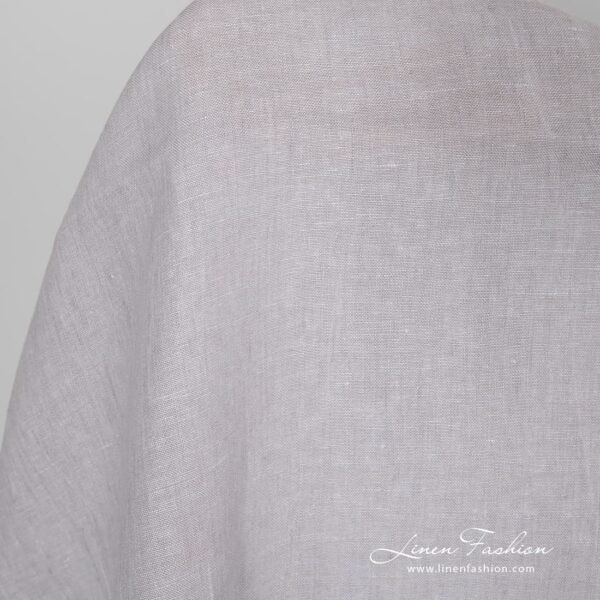 Ash lilac dyed linen fabric.