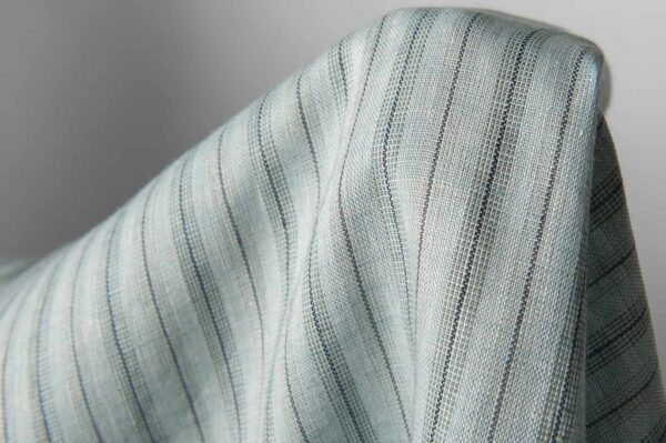 Tissu de lin à rayures vertes – Image 2