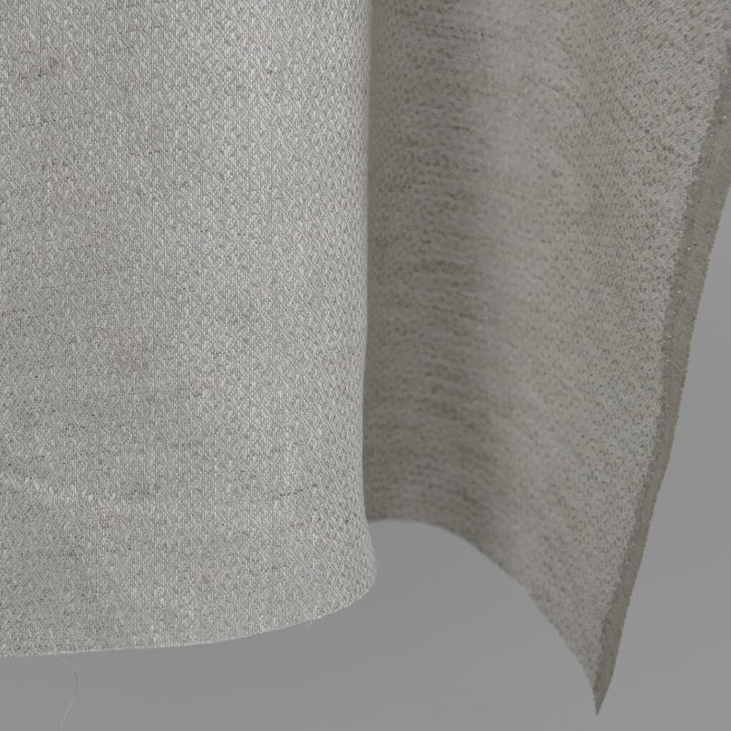 Tissu en lin beige à motifs de losanges 3 Beige linen fabric in a diamond pattern edge