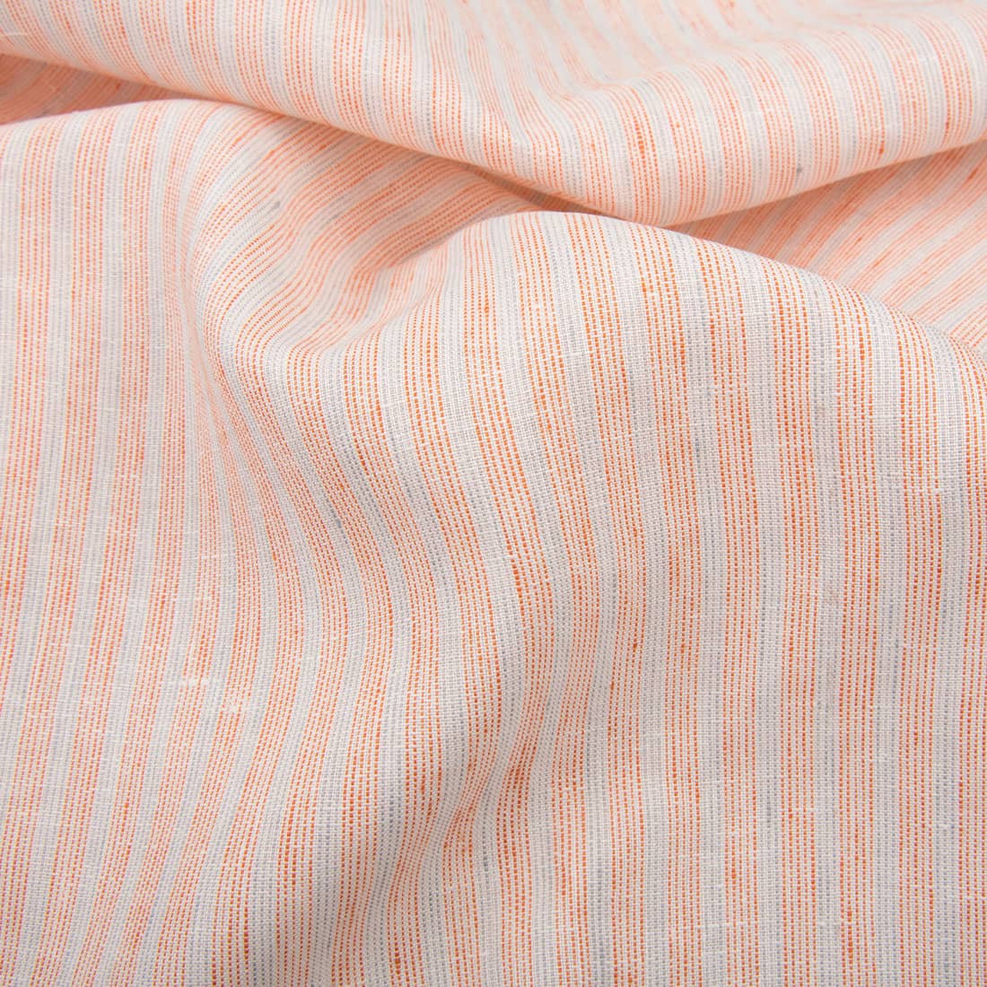 Tissu de lin à rayures orange