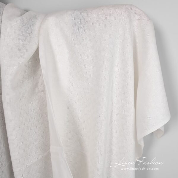 White linen fabric dobby