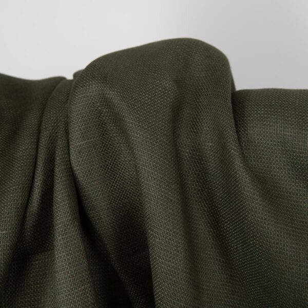moss green linen fabric, width 150cm.