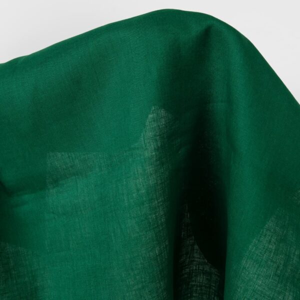Tissu de lin de couleur vert foncé vibrant – Image 4