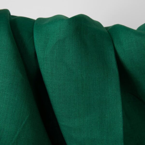 Tissu de lin de couleur vert foncé vibrant – Image 2