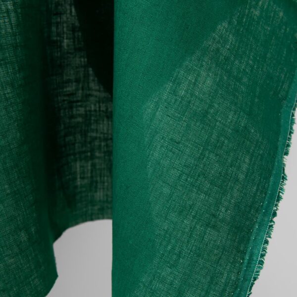 Tissu de lin de couleur vert foncé vibrant – Image 3