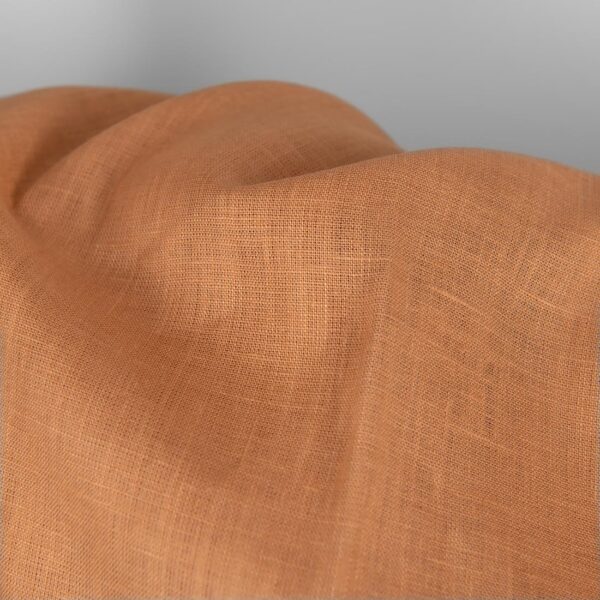 Tissu de lin orange-brun clair – Image 3