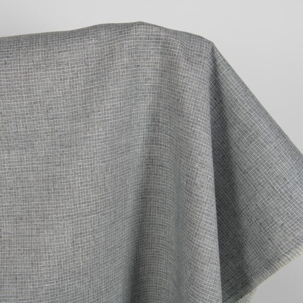 Tissu de lin gris foncé à petits motifs – Image 2