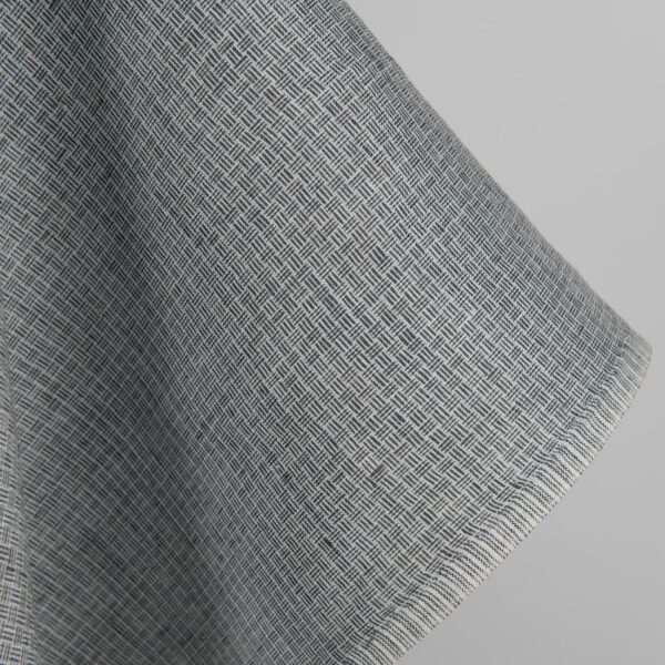 Tissu de lin gris foncé à petits motifs – Image 3