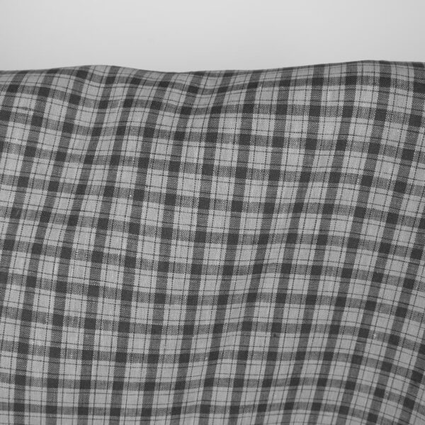 Tissu de lin à carreaux gris clair et gris foncé – Image 3