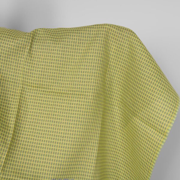 Tissu de lin jaune et vert à motifs structurels
