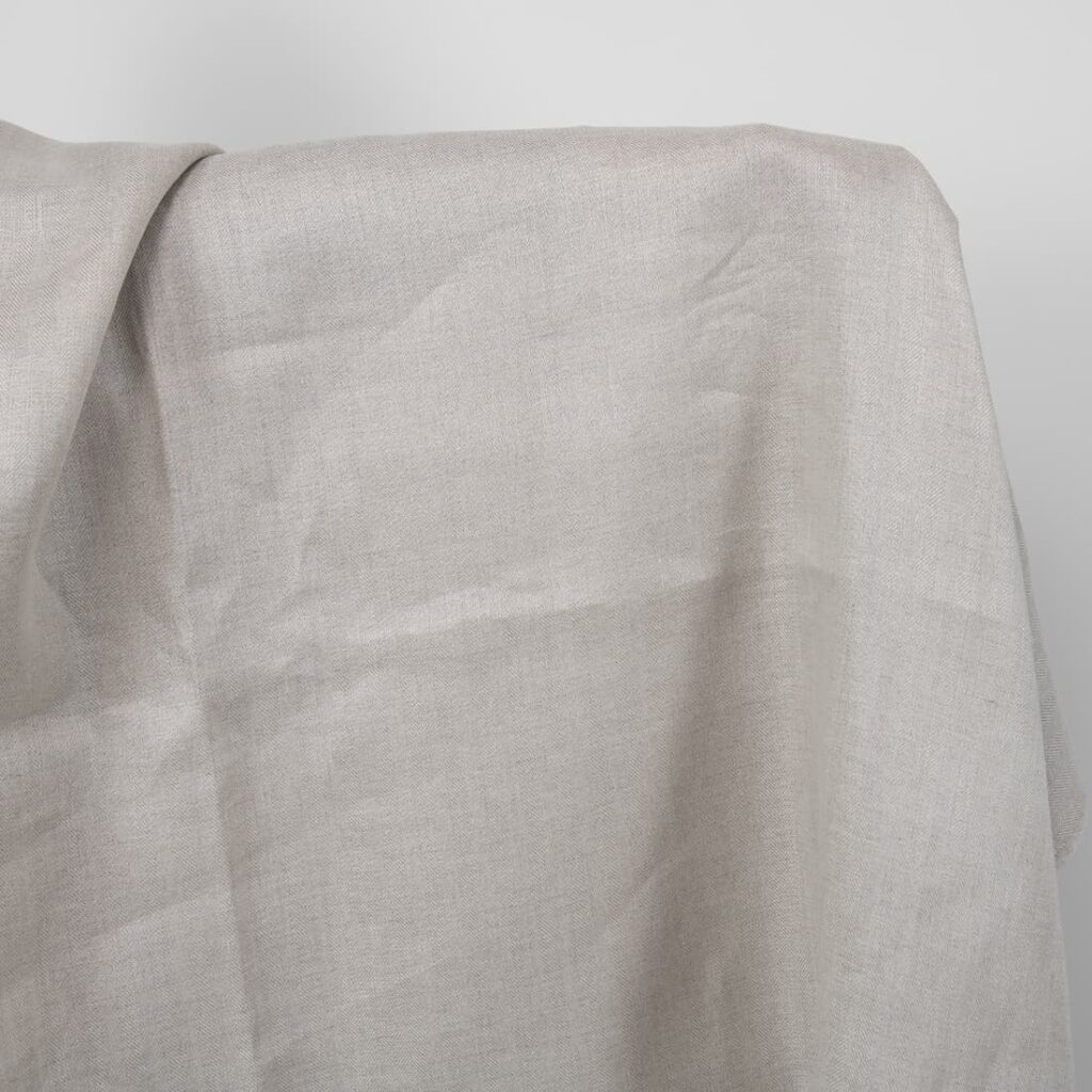 Tissu à chevrons en lin naturel 1 natural linen herringbone fabric