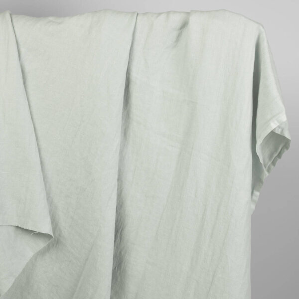 Bluish green linen cotton fabric