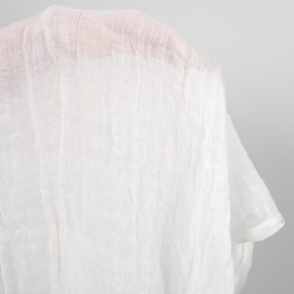 Off-White Transparent Linen Fabric, washed