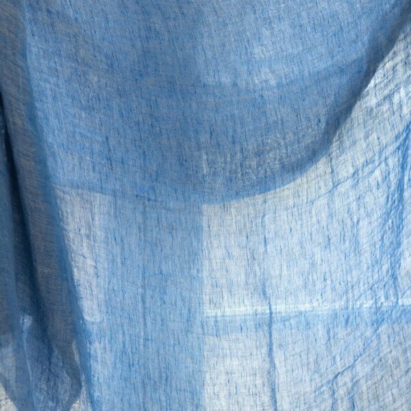 Tissu de lin gris bleu gauzy lavé – Image 2