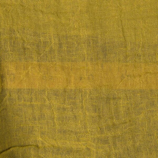 Tissu de lin transparent jaune-vert lavé – Image 2