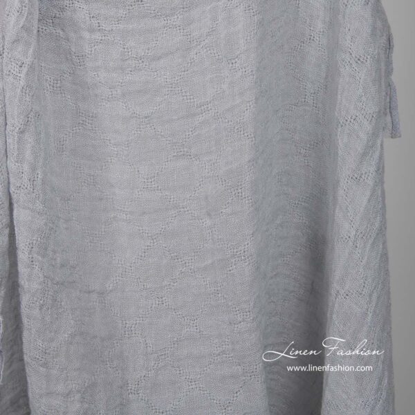 Tissu de lin transparent gris clair lavé