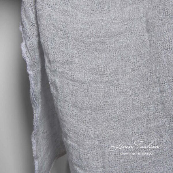 Tissu de lin transparent gris clair lavé – Image 3