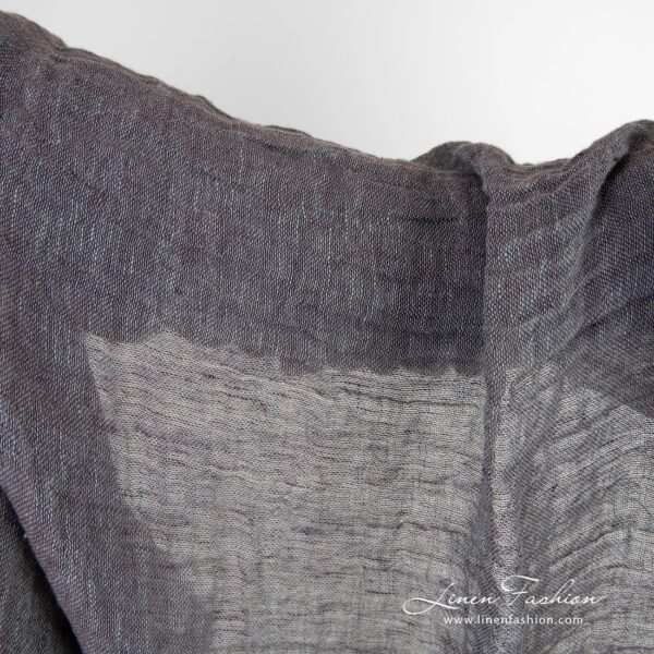 Transparent linen fabric in bluish violet melange