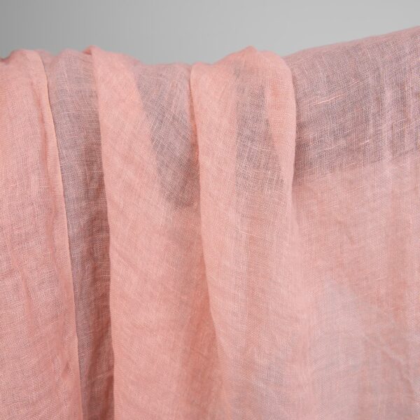 linen gauze light rose fabric transparent