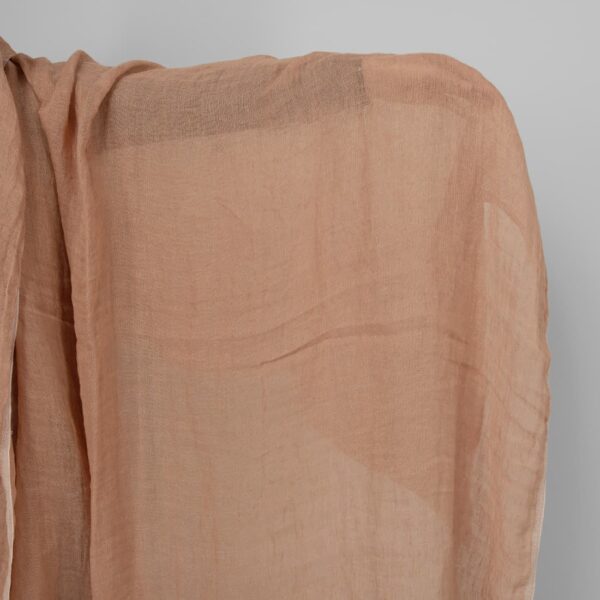Washed sheer linen fabric light clay colour