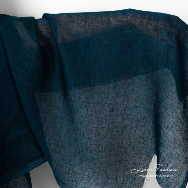 Gauze linen black blue fabric