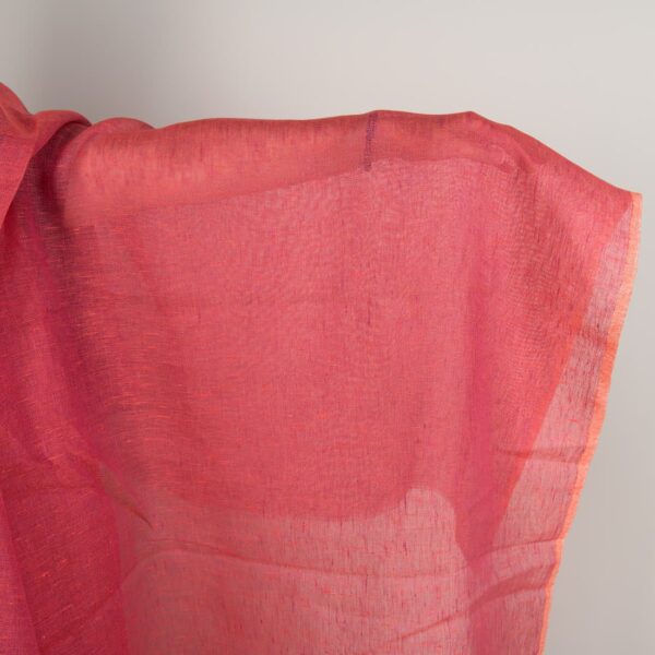 Transparent linen fabric in red