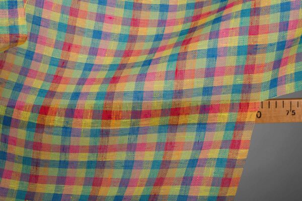Tissu de lin transparent à carreaux clairs – Image 2