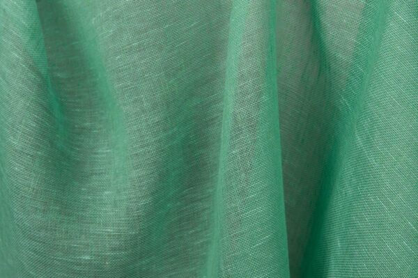Tissu de lin vert menthe transparent