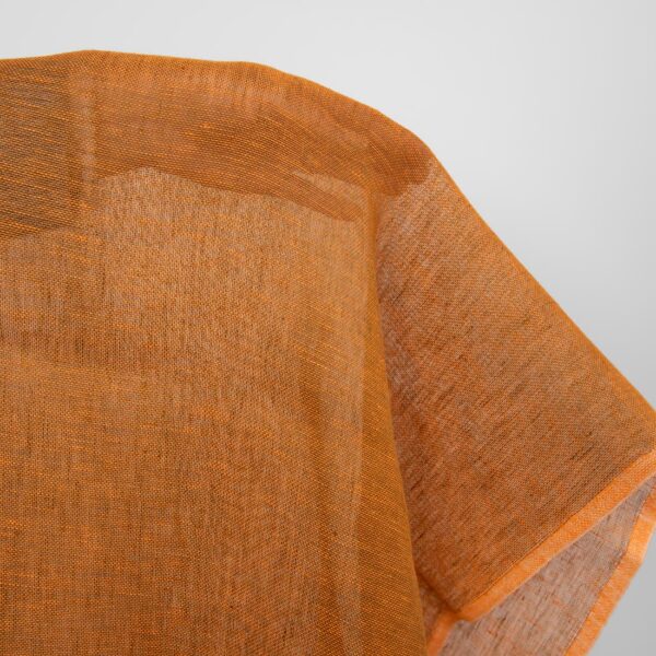 orange brown gauze linen fabric, loose weave