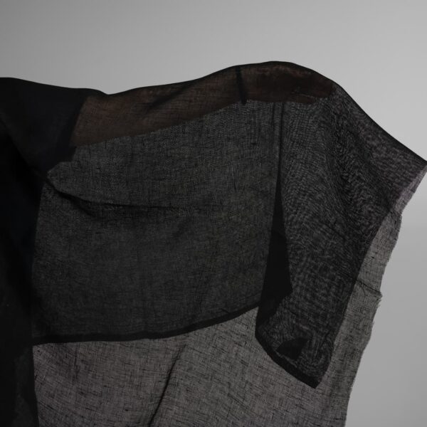 Transparent linen black fabric