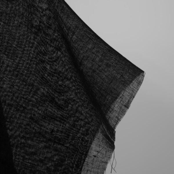 Transparent linen black fabric edge