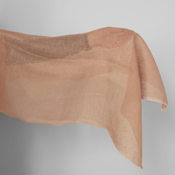 Tissu de lin transparent couleur argile claire