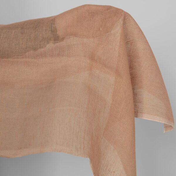 Tissu de lin transparent couleur argile claire – Image 2