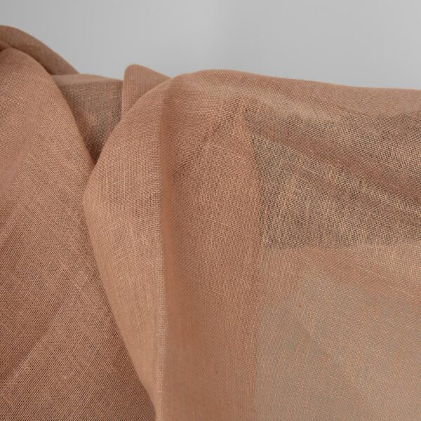 Tissu de lin transparent couleur argile claire – Image 3
