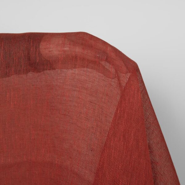 Tissu de lin brun-rouge transparent – Image 2