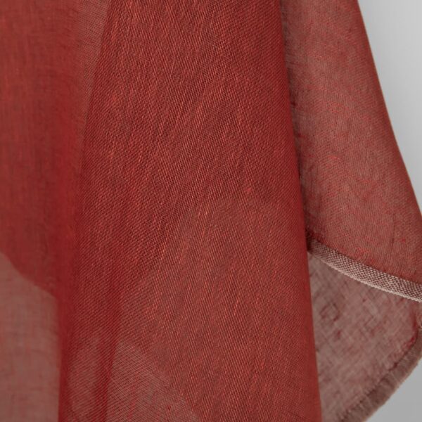 Tissu de lin brun-rouge transparent – Image 4
