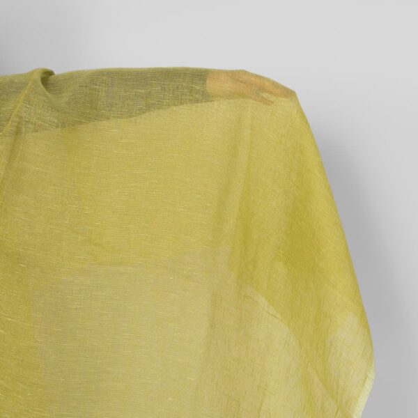 Tissu de lin jaune vert transparent