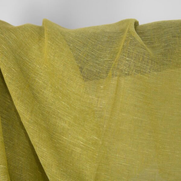 Tissu de lin jaune vert transparent – Image 3