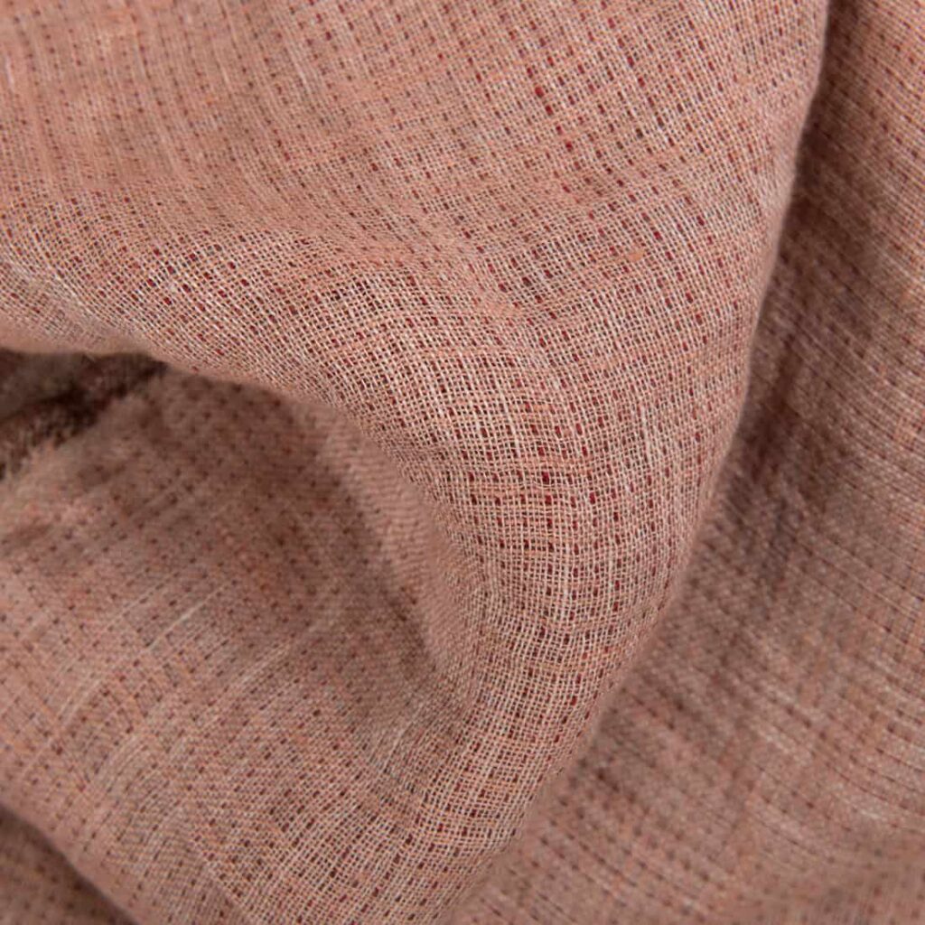 Tissu de lin lavé double face en brun chaud 2 Tissu de lin lavé double face en brun chaud – Image 2