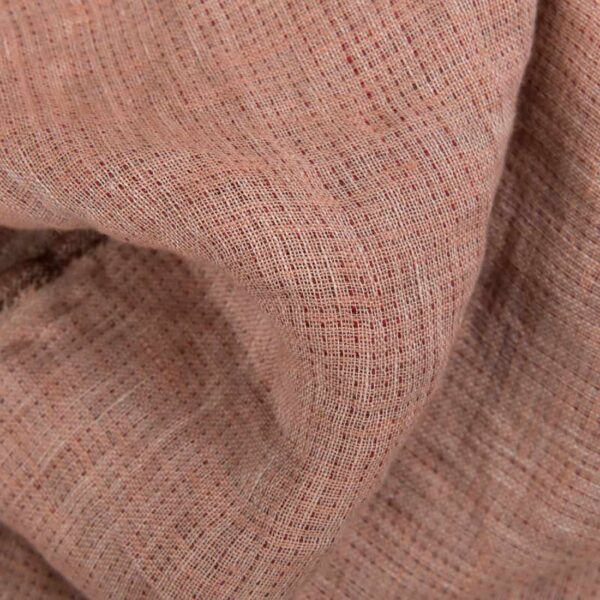 Tissu de lin lavé double face en brun chaud – Image 2