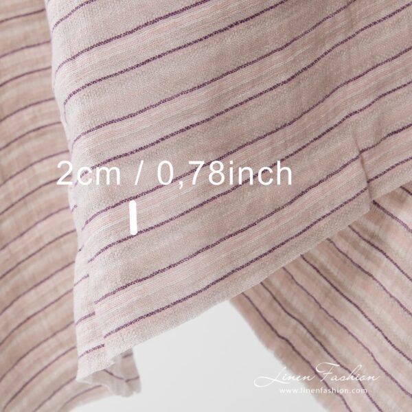 Ash and pastel pink coloured washed linen fabric.