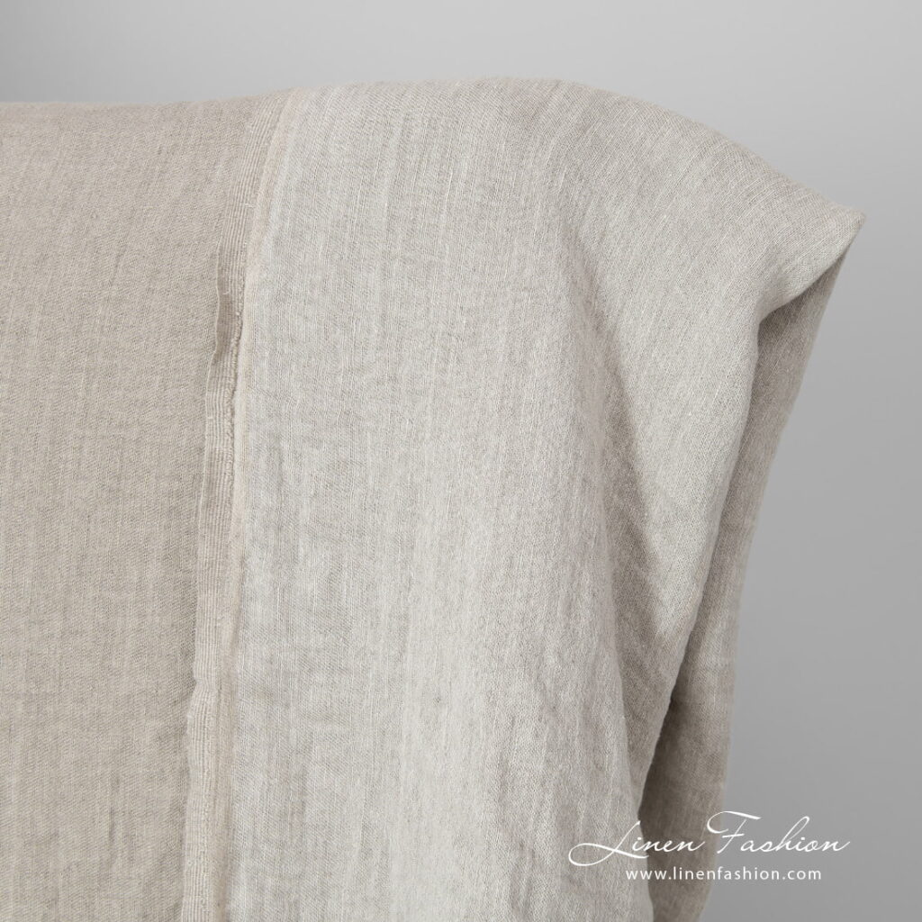 Tissu double face en lin beige lavé 1 beige doublesided linen.